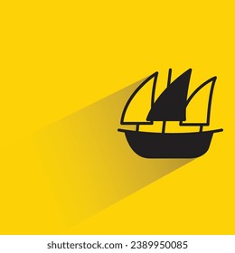 barque with shadow on yellow background