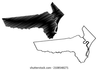 Barra de Santo Antonio municipality (Alagoas state, Municipalities of Brazil, Federative Republic of Brazil) map vector illustration, scribble sketch Barra de Santo Antonio map