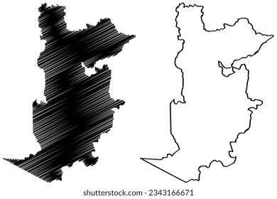 Barra de Sao Francisco municipality (Espírito Santo state, Municipalities of Brazil, Federative Republic of Brazil) map vector illustration, scribble sketch Barra de Sao Francisco map