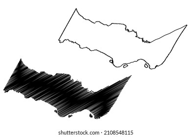 Barra de Sao Miguel municipality (Alagoas state, Municipalities of Brazil, Federative Republic of Brazil) map vector illustration, scribble sketch Barra de Sao Miguel map