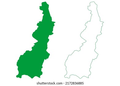 Barra do Rocha municipality (Bahia state, Municipalities of Brazil, Federative Republic of Brazil) map vector illustration, scribble sketch Barra do Rocha map