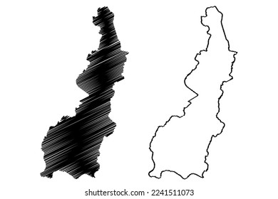 Barra do Rocha municipality (Bahia state, Municipalities of Brazil, Federative Republic of Brazil) map vector illustration, scribble sketch Barra do Rocha map