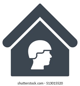 Barrack Building vector icon. Flat smooth blue symbol. Pictogram is isolated on a white background. Designed for web and software interfaces.