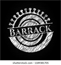 Barrack chalk emblem written on a blackboard