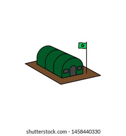 barrack icon, illustration isometric design 