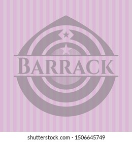 Barrack vintage pink emblem. Vector Illustration. Detailed.