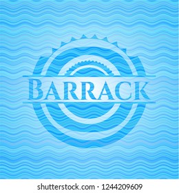 Barrack water wave representation badge background.
