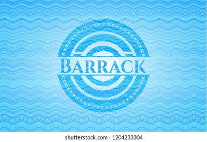 Barrack water wave representation emblem background.