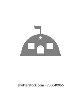 Barracks, military tent icon on white background