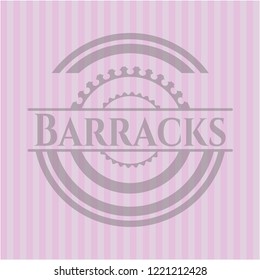 Barracks pink emblem. Retro