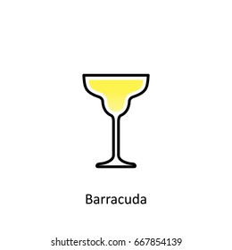 Barracuda cocktail icon in flat style. Vector illustration