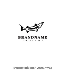 caricatura de peces barracuda plantilla de diseño de icono vector negro moderno