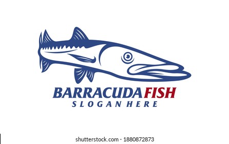 Diseño del pez Barracuda ilustración vectorial, diseño del logotipo del pez Barracuda creativo plantilla de diseño, símbolo de icono