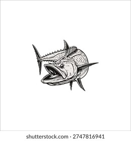 barracuda fish hand drawn illustration artwork