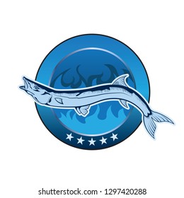 Barracuda fish logo