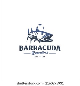 Barracuda Fish Retro Logo Design Vector Stock Vector (Royalty Free ...