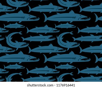 Barracuda fish, seamless pattern for your design