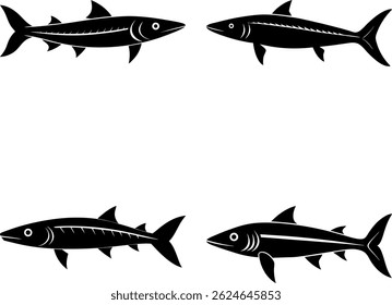 barracuda fish vector bundle silhouette