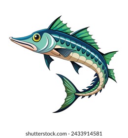 Ilustración de Barracuda sobre fondo blanco
