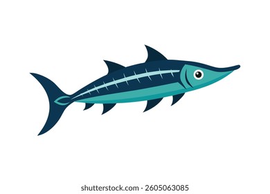  Barracuda Illustration on White Background 