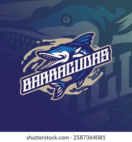 Barracuda mascot logo design with modern illustration concept style for badge, emblem and t shirt printing. Angry barracuda illustration.