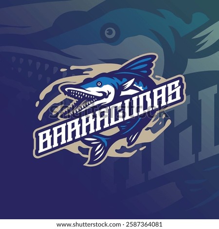 Barracuda mascot logo design with modern illustration concept style for badge, emblem and t shirt printing. Angry barracuda illustration.