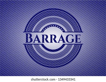 Barrage with denim texture