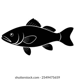 Barramundi peixe silhueta vetor arte ilustração
