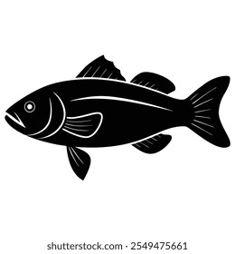 Barramundi peixe silhueta vetor arte ilustração
