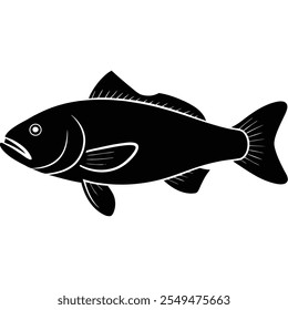 Barramundi peixe silhueta vetor arte ilustração
