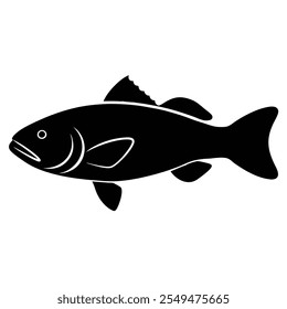 Barramundi peixe silhueta vetor arte ilustração
