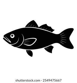 Barramundi peixe silhueta vetor arte ilustração
