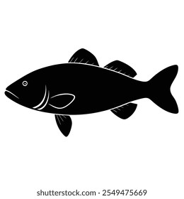 Barramundi peixe silhueta vetor arte ilustração
