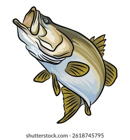 barramundi fishing illustration logo vector image t shirt