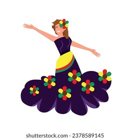 barranquilla carnival reina vector isolated