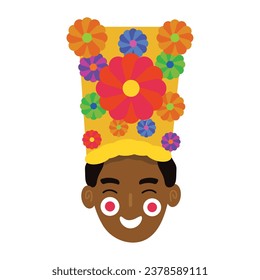 barranquilla carnival rey momo vector isolated