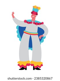 barranquilla carnival rey momo vector isolated