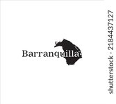 Barranquilla map and black lettering design on white background