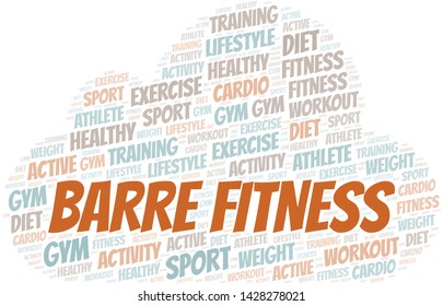 Barre Fitness word cloud. Wordcloud made with text only.