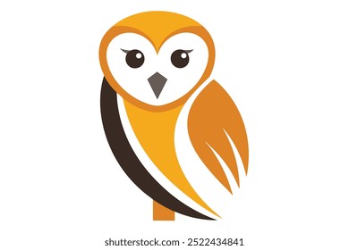 barred owl vector on white background