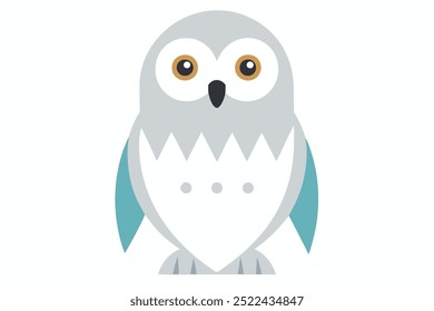 barred owl vector on white background