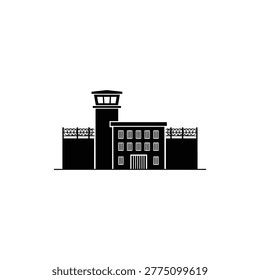 Barred Prison Window Silhouette Black Filled Icon - Security App UI