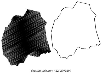 Barreira municipality (Ceará state, Municipalities of Brazil, Federative Republic of Brazil) map vector illustration, scribble sketch Barreira map