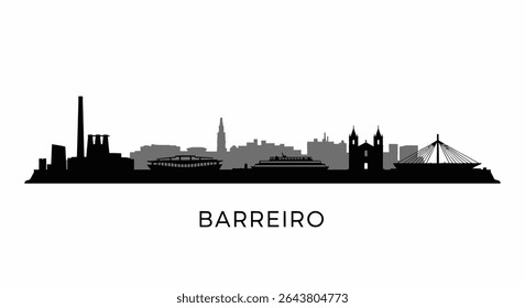 Barreiro Portugal Skyline Preto e Branco.
