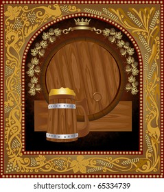 barrel advertising wine beer banner