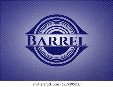 Barrel badge with denim texture