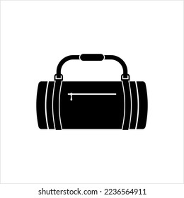 Barrel Bag Icon, Cylindrical Shape Travel Bag Vector Art Illustration