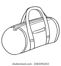 barrel bag illustration hand drawn outline vector