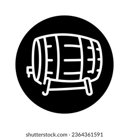 Barrel with beer black line icon. Pictogram for web page, mobile app, promo.