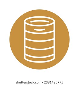 Barrel with beer black line icon. Pictogram for web page, mobile app, promo.